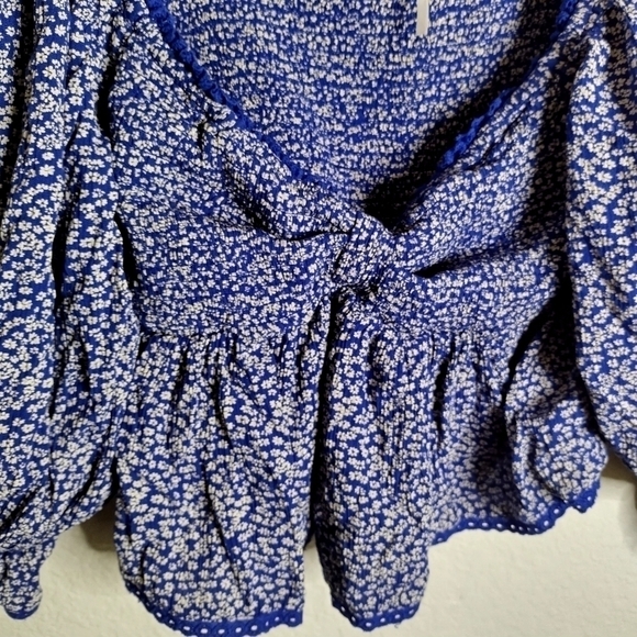 Free people Brittnee Print Smocked Back Peplum Top sz S - Picture 6 of 8